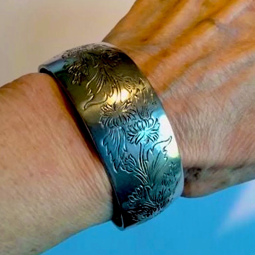 Vintage Kirk & Son Pewter Cuff Bracelet